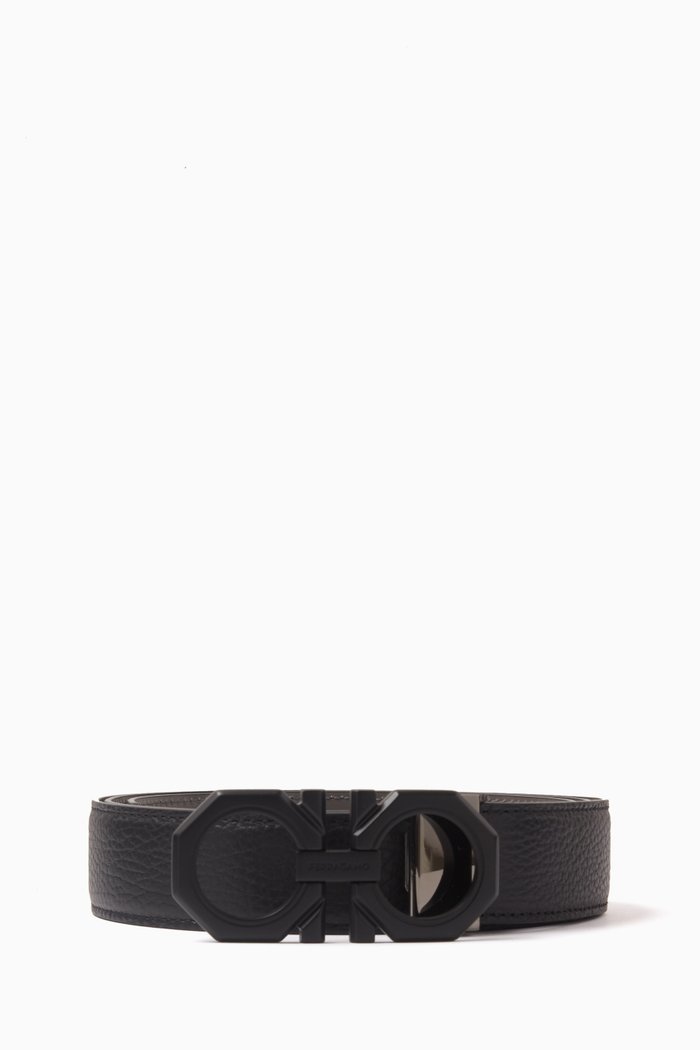 

Gancini Belt in Leather, Black