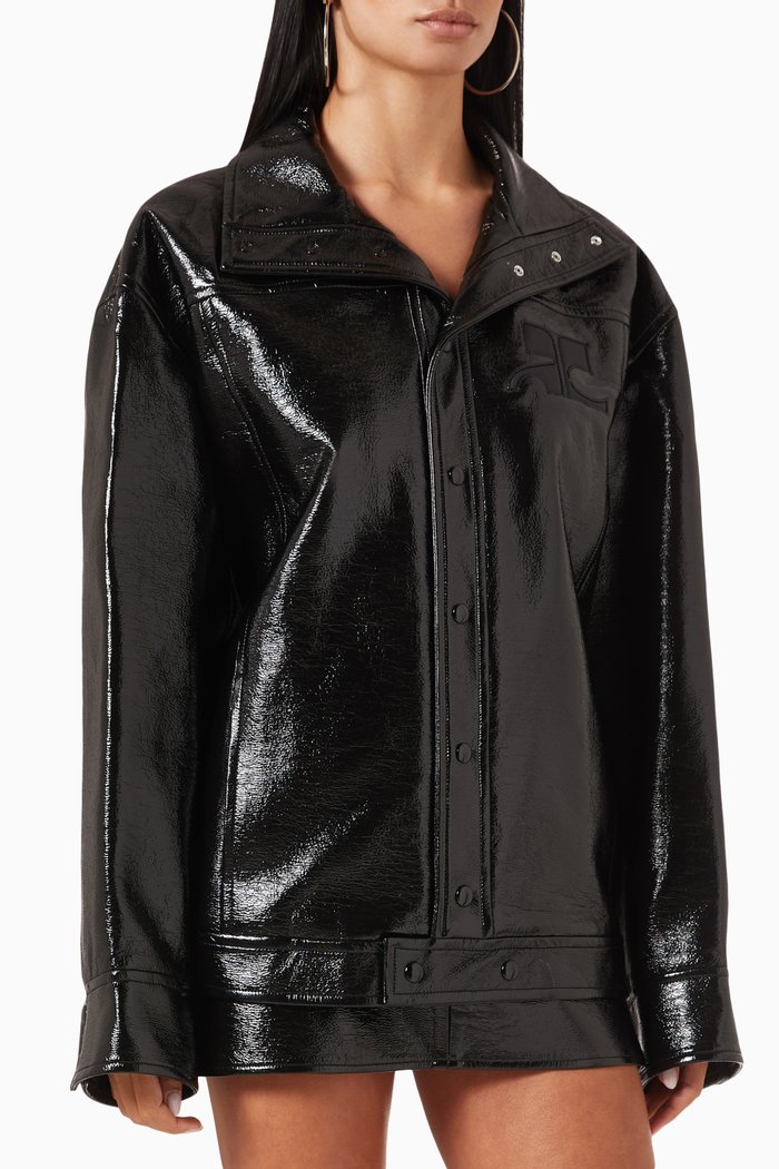 

Iconic Oversized Jacket in Vinyl, Black