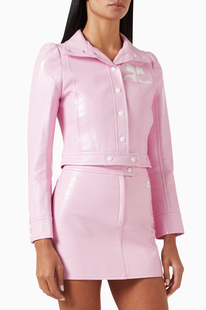 

Reedition Cropped Jacket in Vinyl, Pink