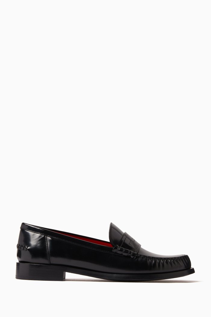 

Irina Logo Loafers in Leather, Black