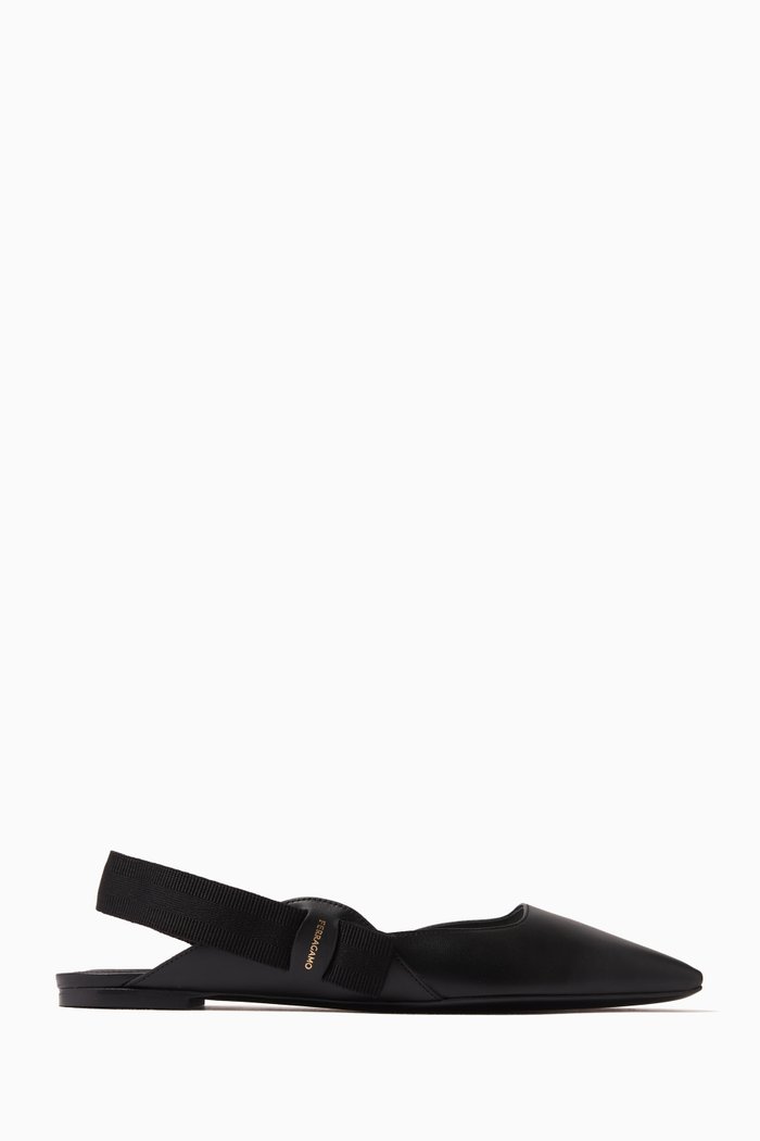 

Vara Bow Slingback Ballet Flats in Nappa Leather, Black