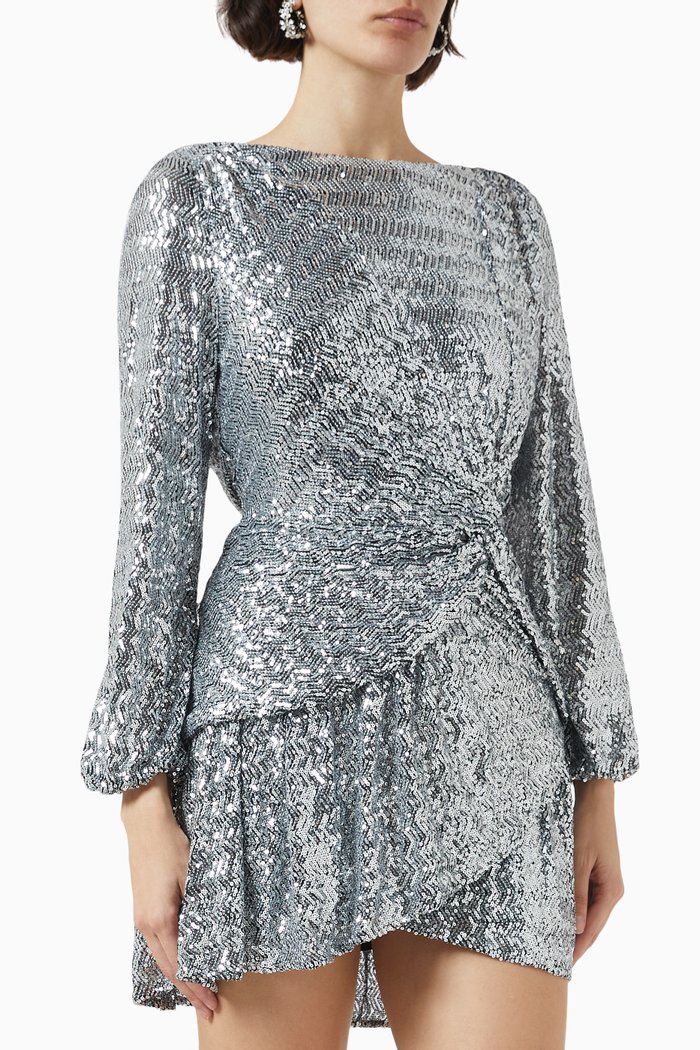 

Rillisa Sequin-embellished Mini Dress, Silver