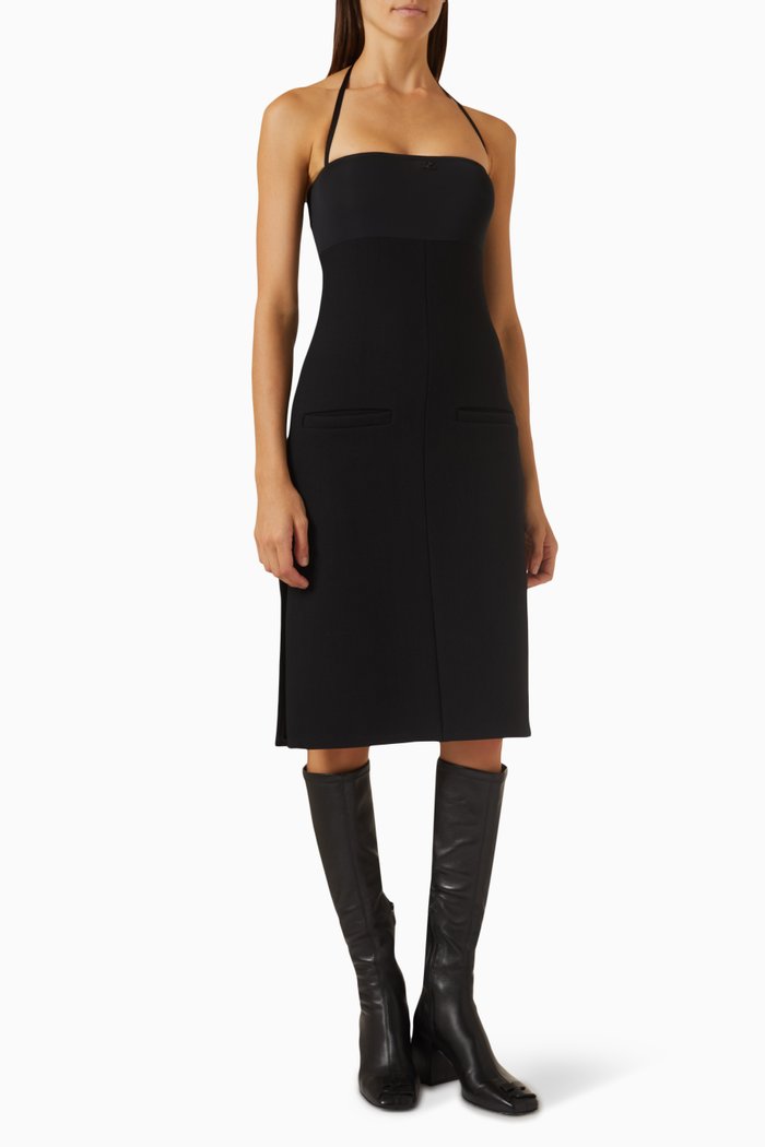 

Lingerie Bigout Midi Dress in Crepe, Black