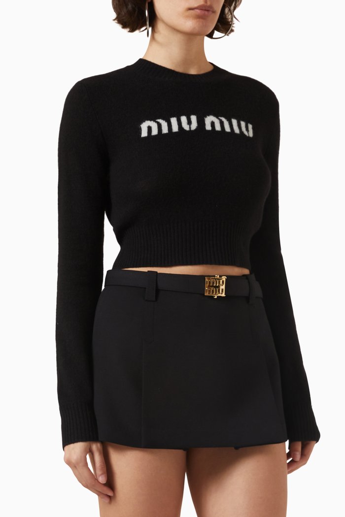 

Logo Cropped Sweater, Black