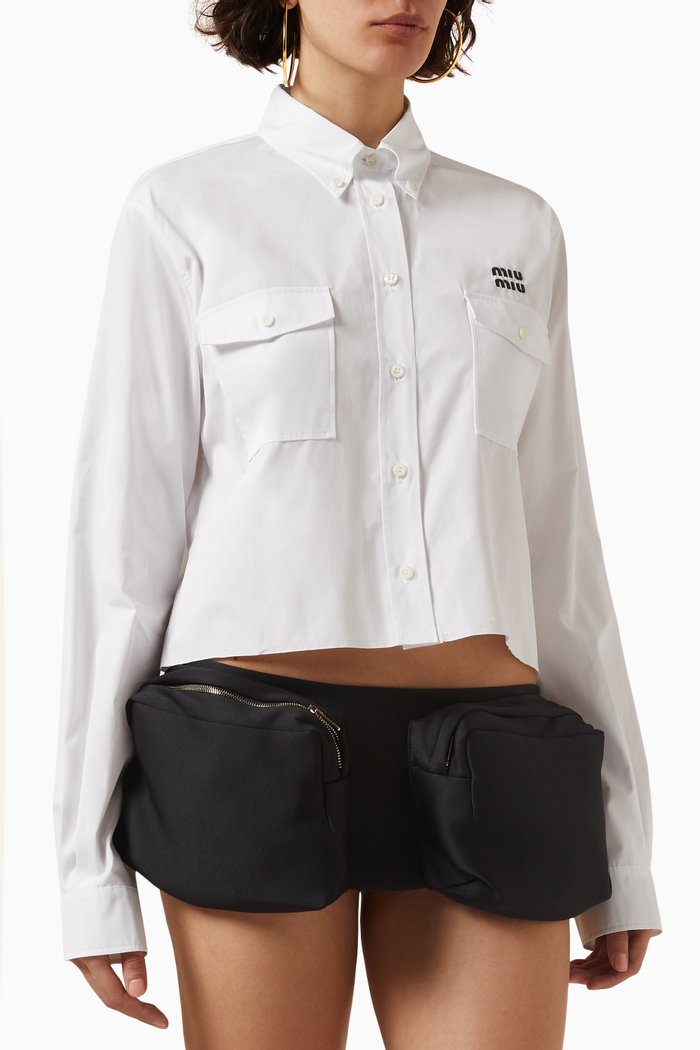 

Logo Boxy-fit Shirt in Cotton, White