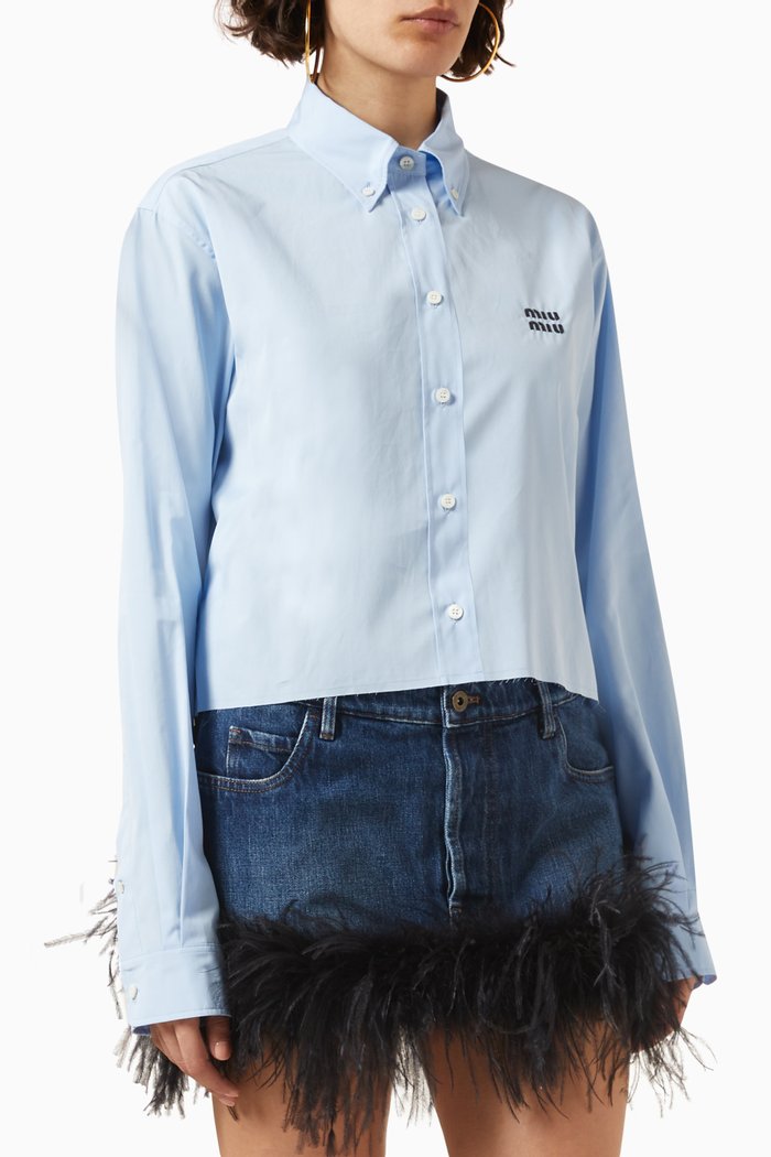 

Logo Boxy-fit Shirt in Cotton, Blue