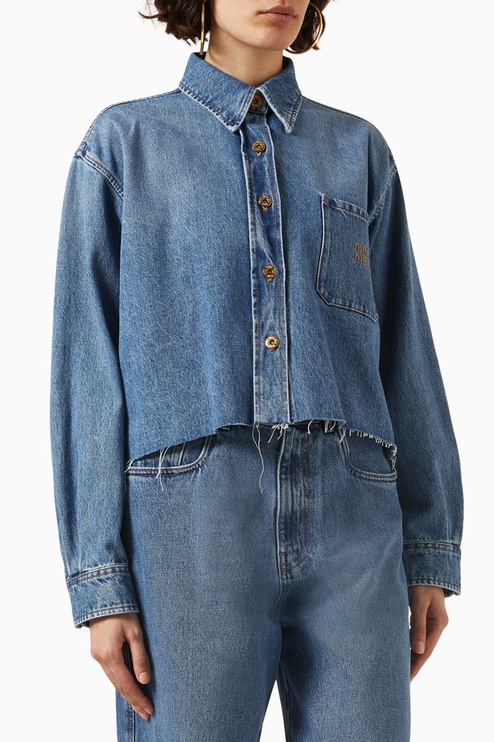 

Raw-edge Shirt in Denim, Blue