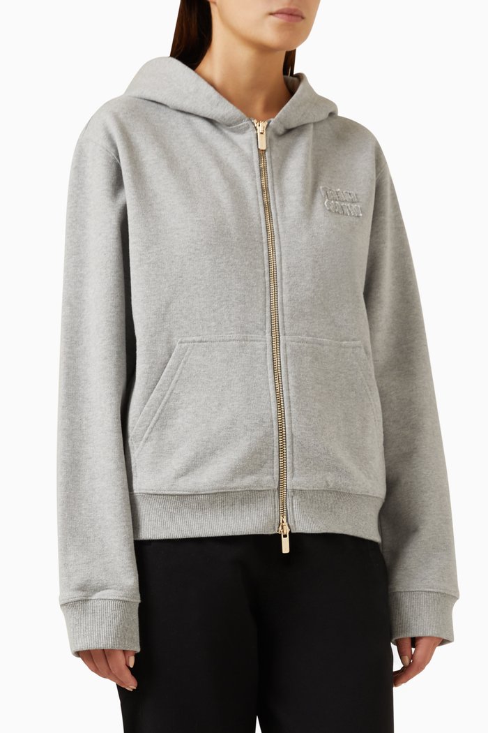 

Logo-embroidered Hoodie in Cotton-jersey, Grey