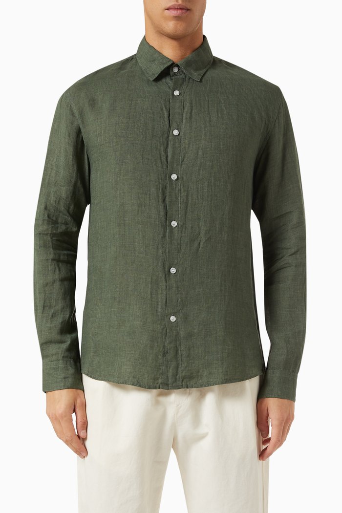 

Shirt in Linen, Green