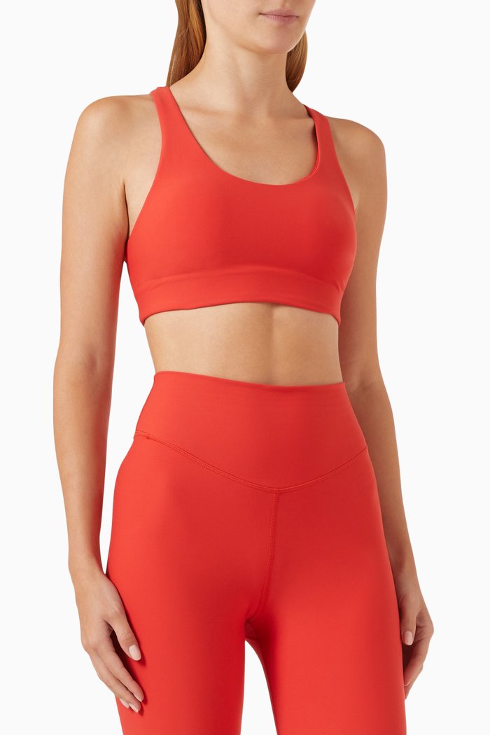 

Peached Jade Sports Bra in Technical Fabric, Red