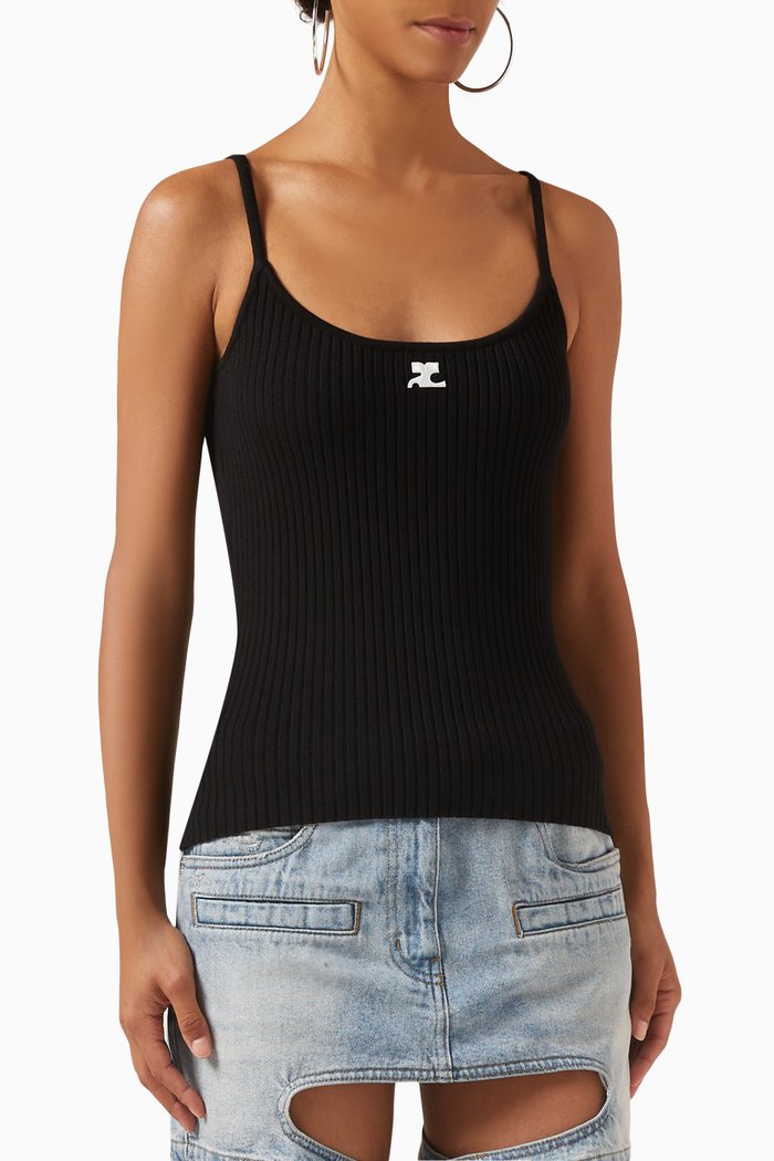 

Reedition Rib Knit Tank Top in Cotton, Black