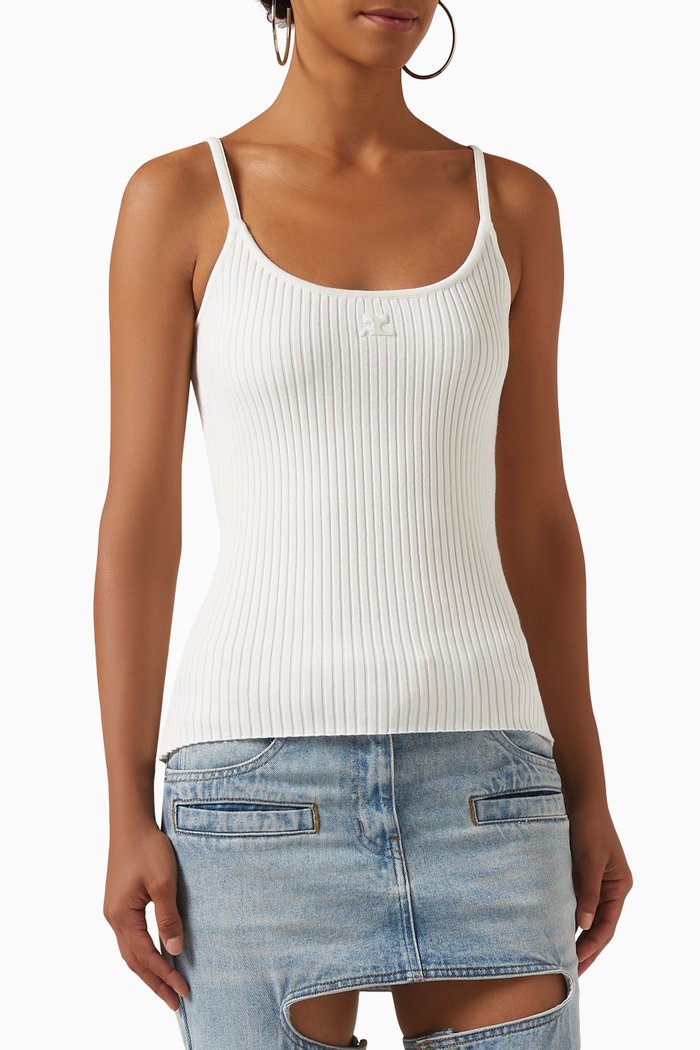 

Reedition Rib Knit Tank Top in Cotton, White