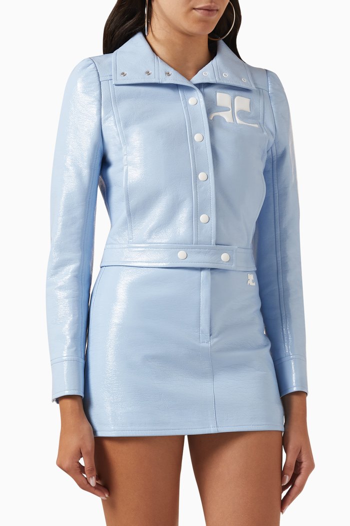 

Logo Patch Jacket in Vinyl, Blue