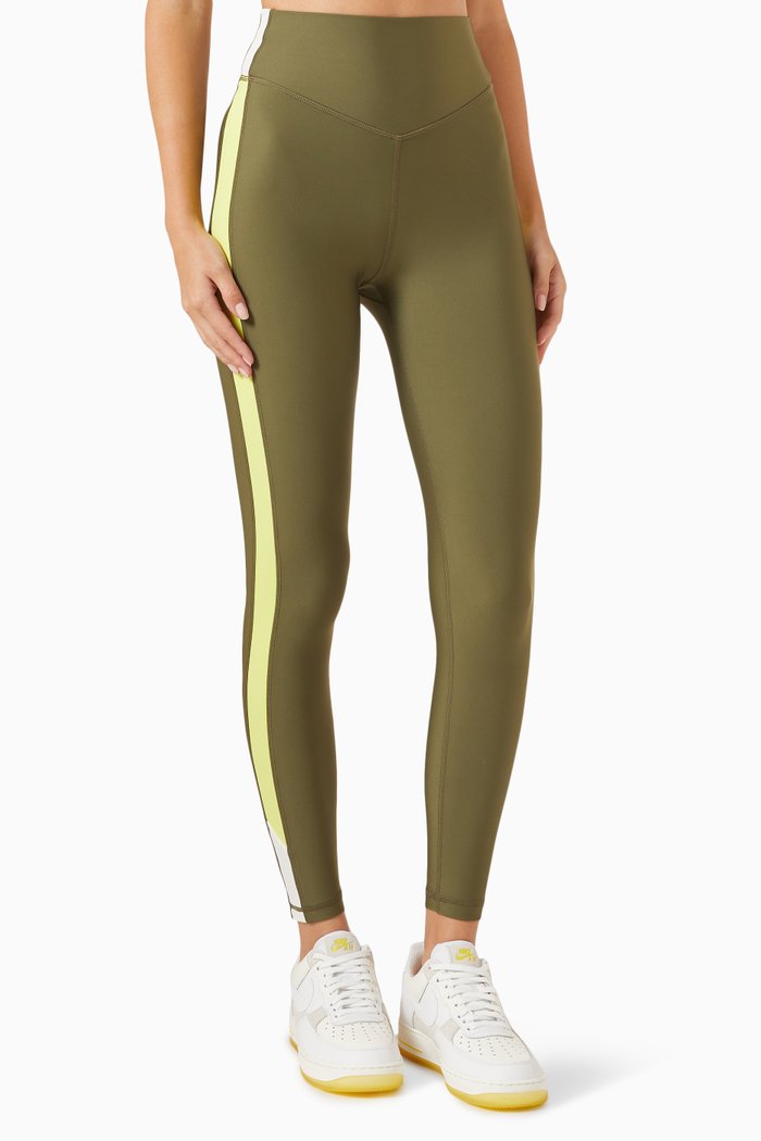 Beat High-waist 7/8 Pants in Eco-tech Fabric, Green
