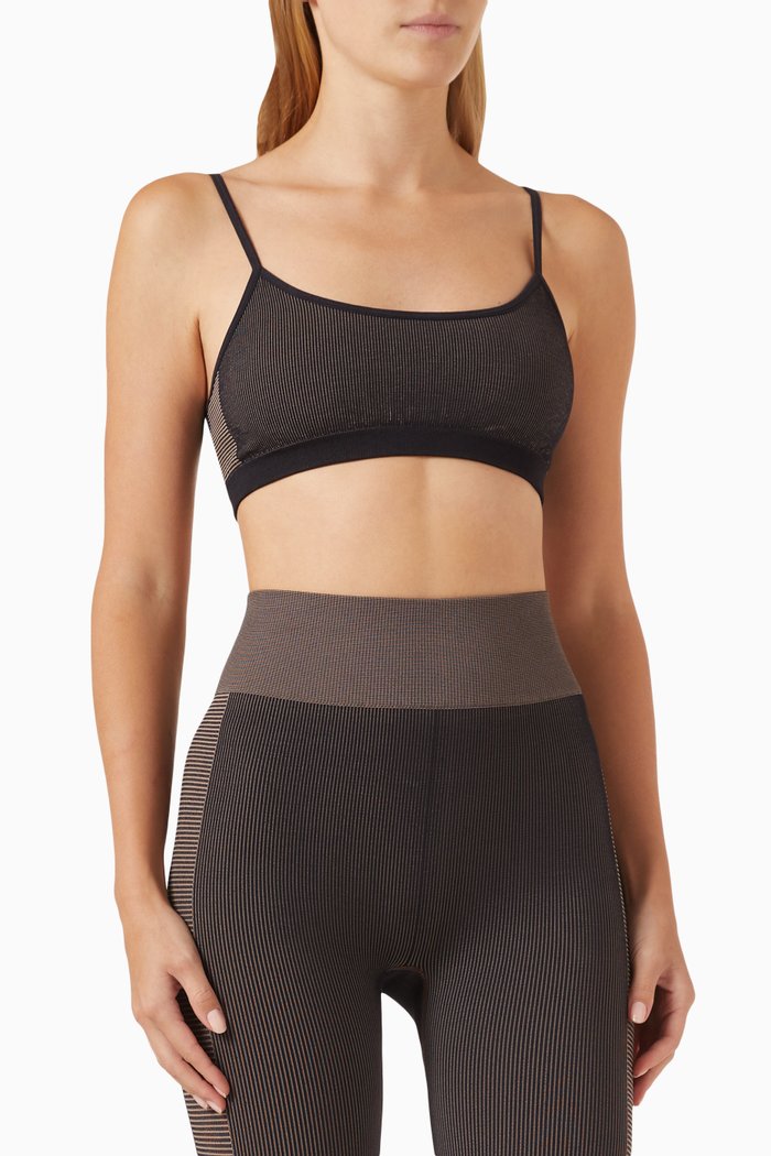 

Ribbed Seamless Ballet Bra in Stretch-nylon, Brown
