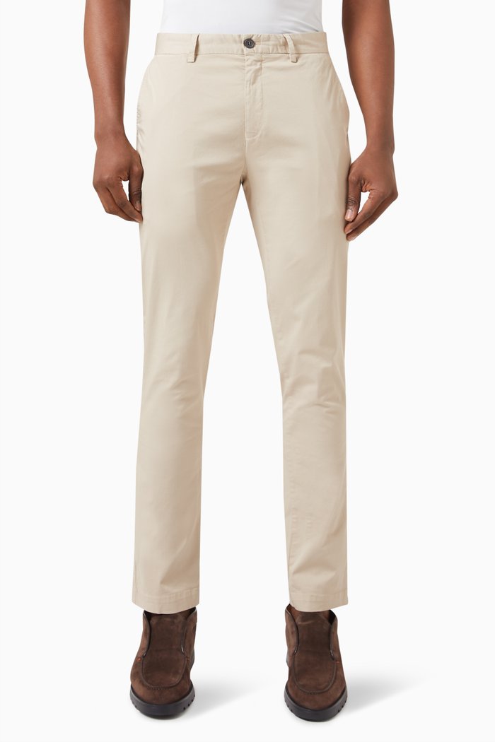 Slim-fit Chinos in Stretch Cotton Twill, Neutral