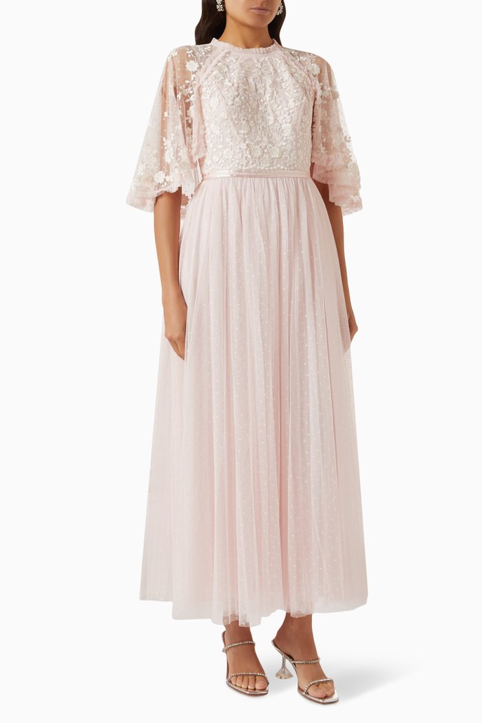 Bonnie Bow Bodice Gown in Tulle, Pink