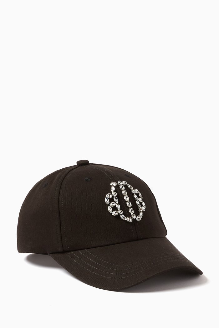 

Logo Baseball Cap in Cotton, Black