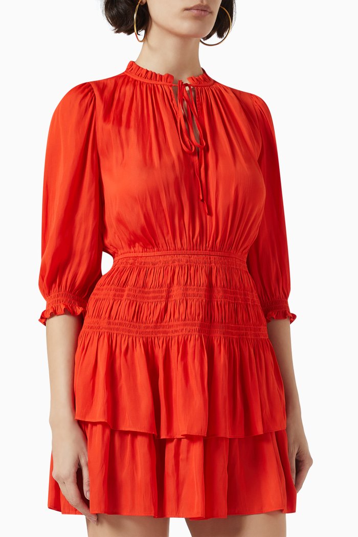 

Radji Ruffled Mini Dress, Red