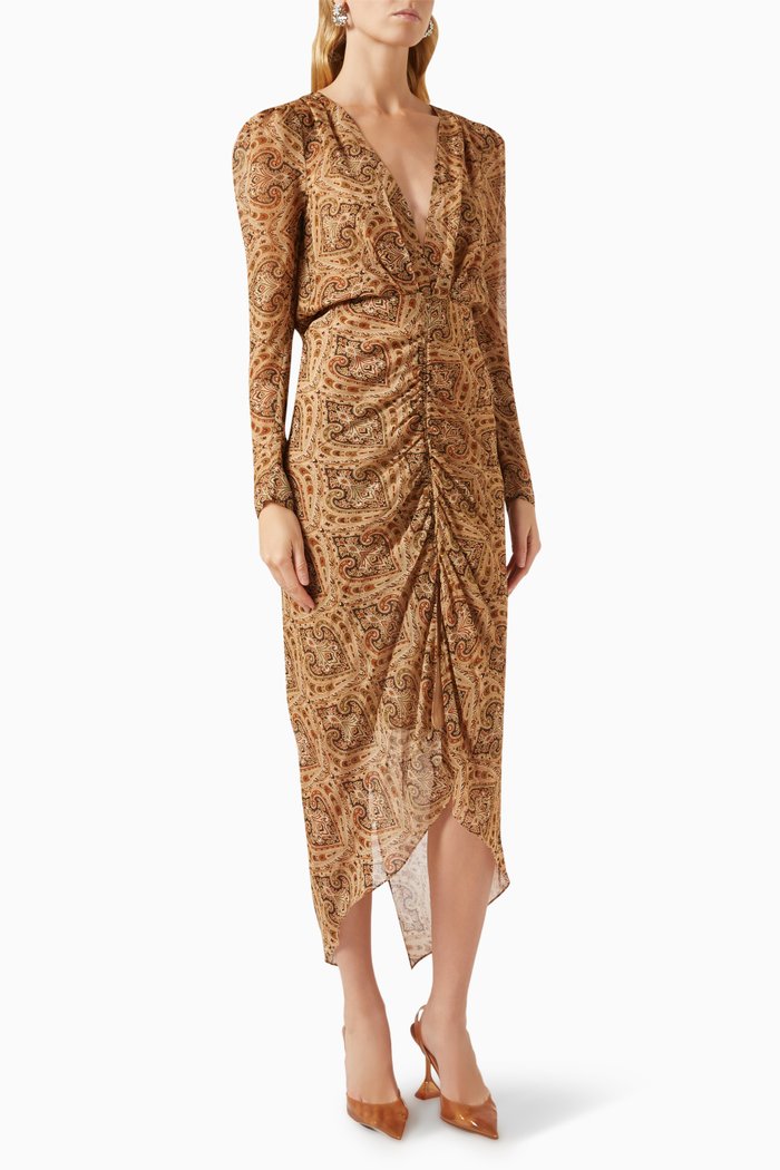 

Astrid Midi Dress in Silk-chiffon, Multicolour