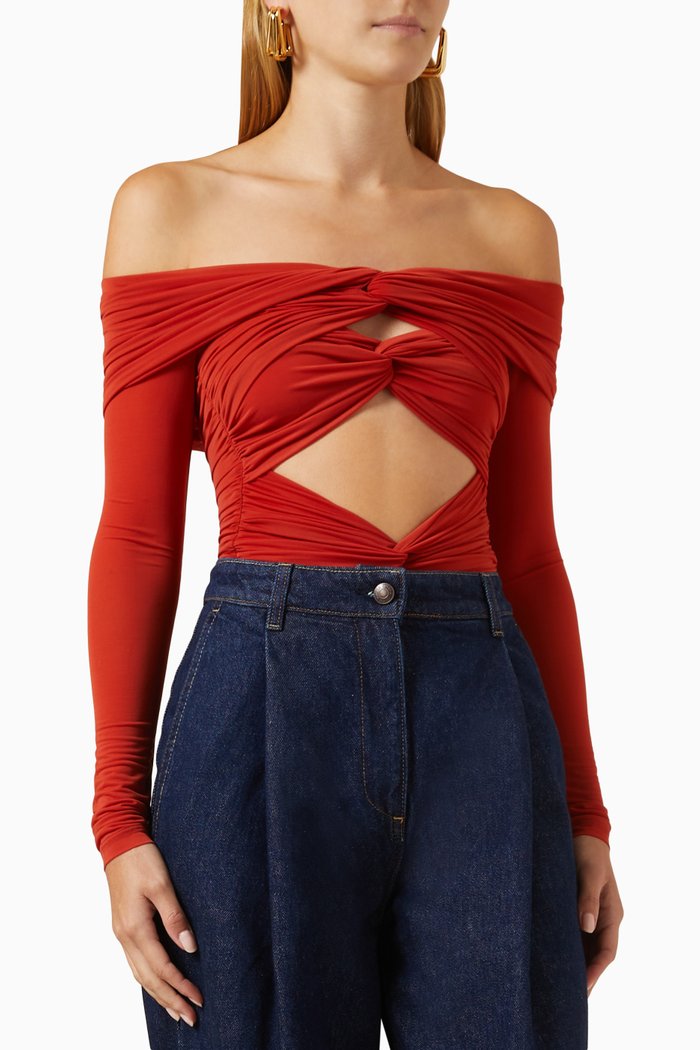 

Fitz Cut-out Bodysuit, Red