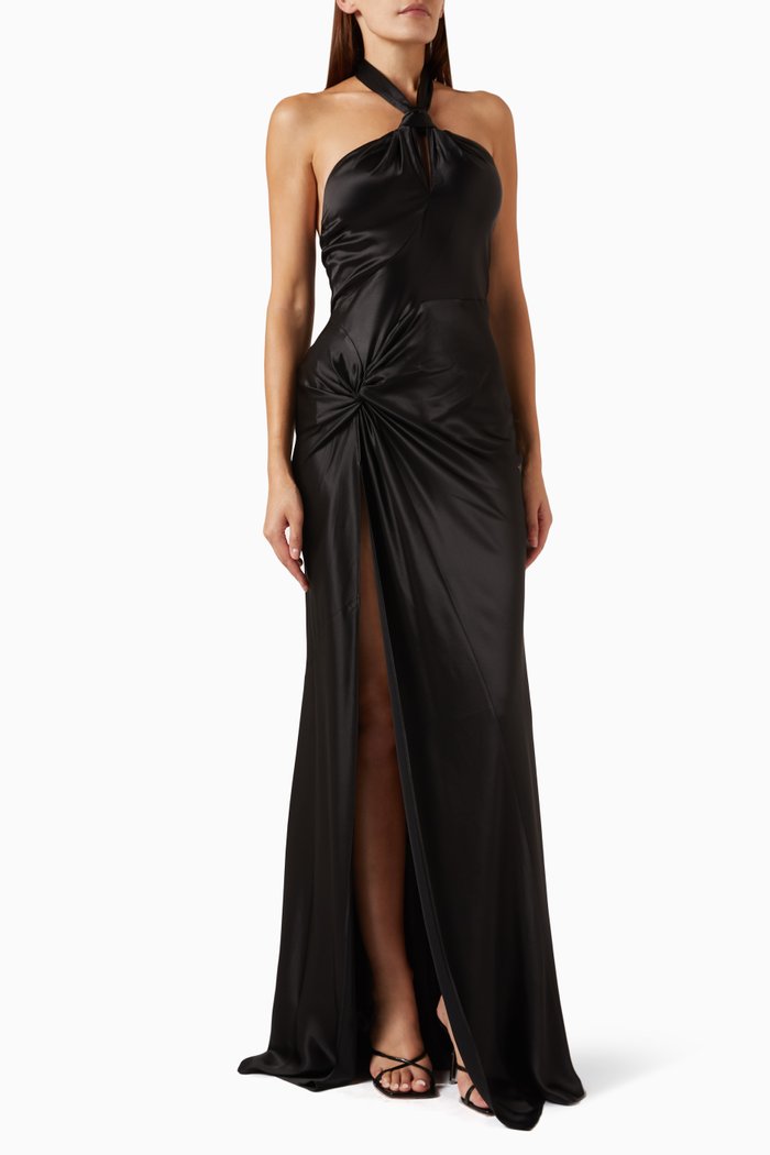 

Samra Dress in Charmeuse, Black
