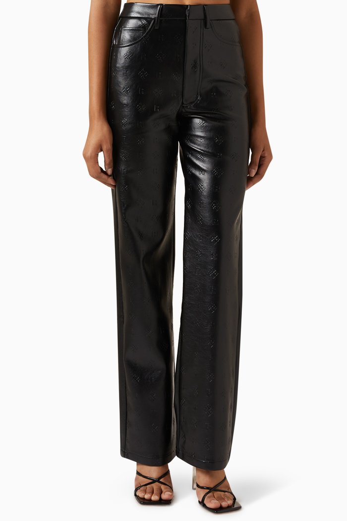 

Straight-fit Logo Pants, Black