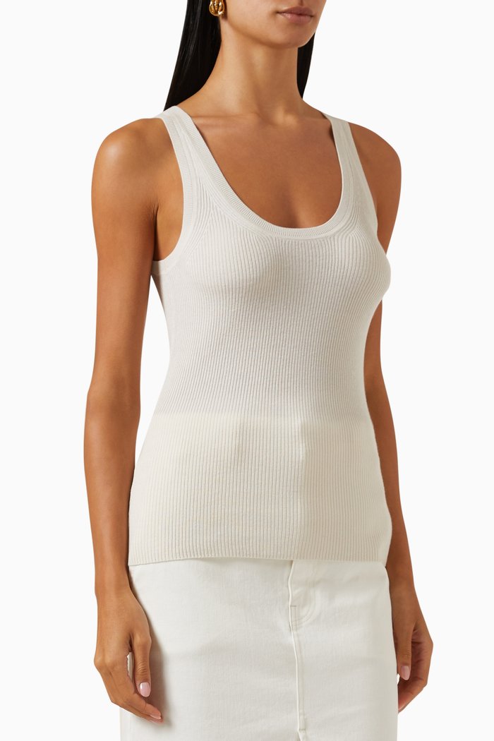 Tank Top Sweater in Silk-knit, Neutral