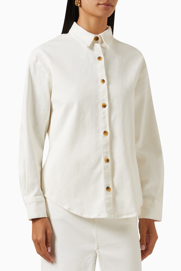 

Soft-touch Oversized Shirt in Denim, Neutral
