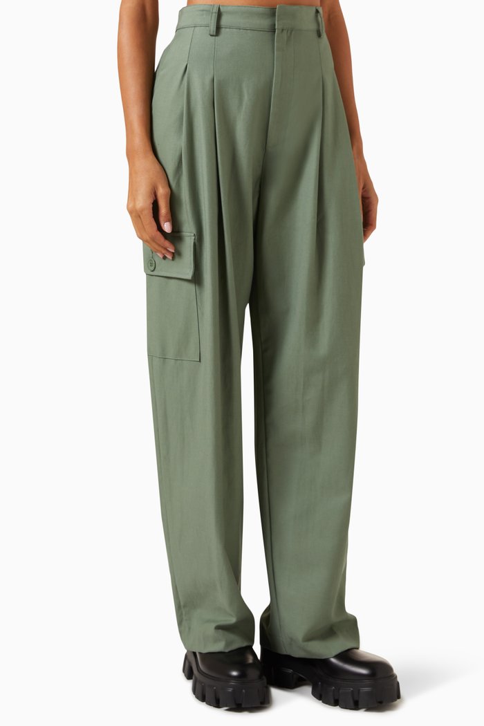 

Cargo Pants in Organic Organic Cotton-blend, Green