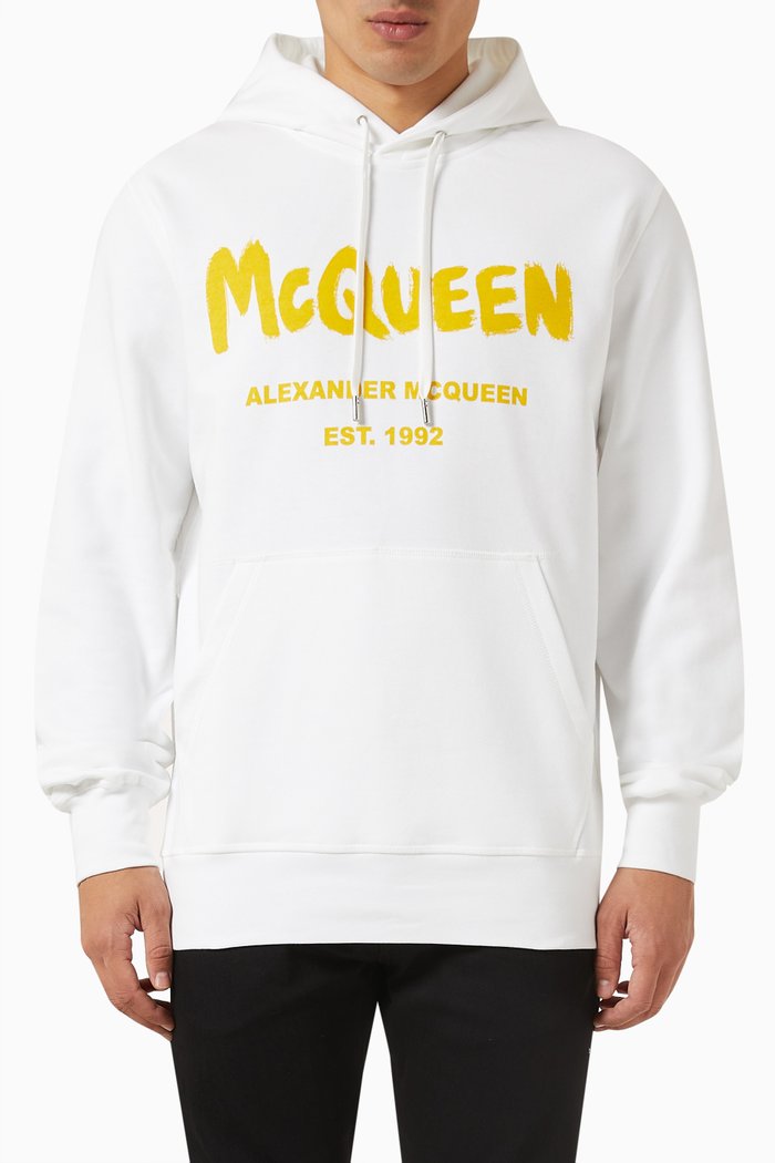 

Logo Graffiti-print Hoodie in Organic Cotton-jersey, Multicolour