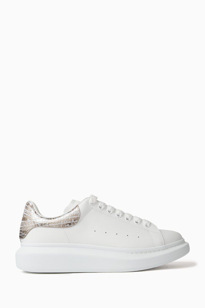 

Metallic Oversized Sneakers in Leather, White