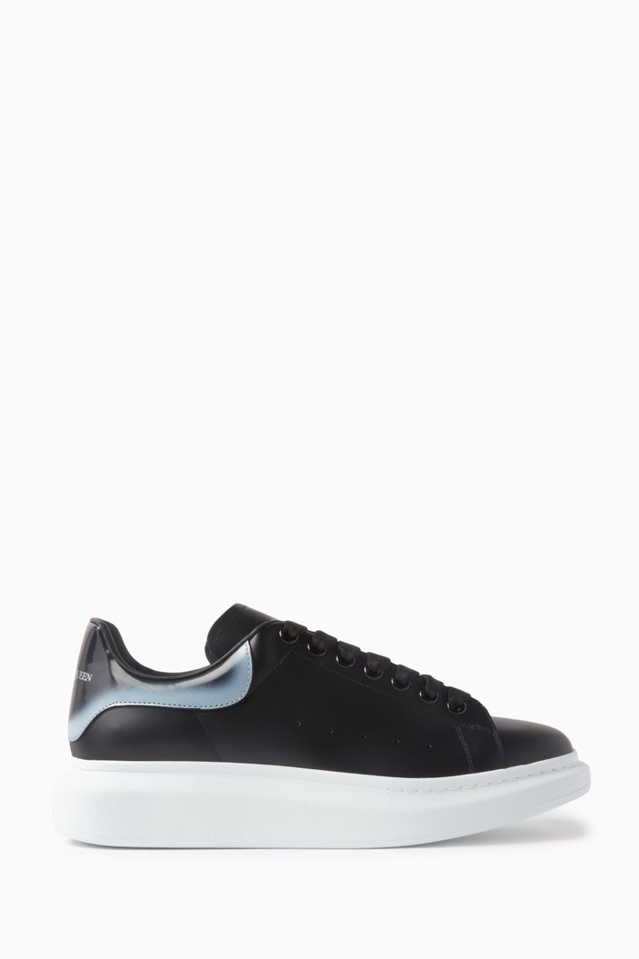 Oversized Sneakers in Calf Leather, Black