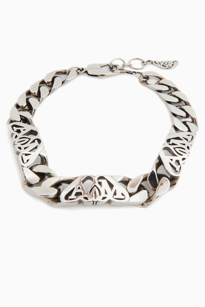 

Seal Logo Chain Bracelet in Metal, Black