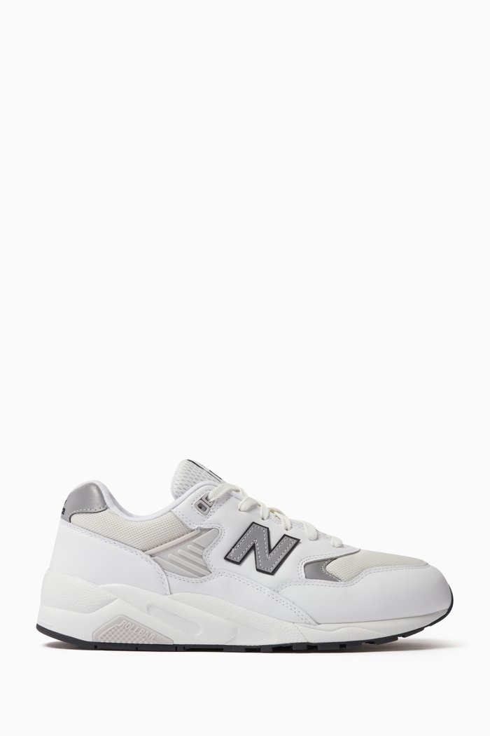 

580 Sneakers in Mesh and Suede, White