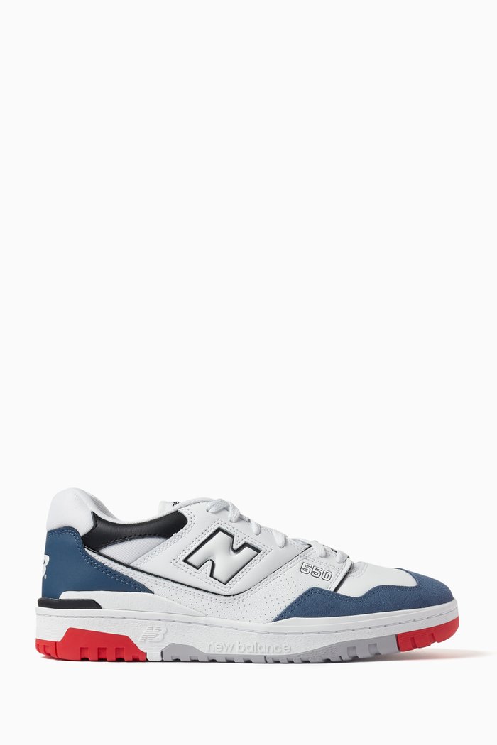 

550 Low-top Sneakers in Leather & Suede, White