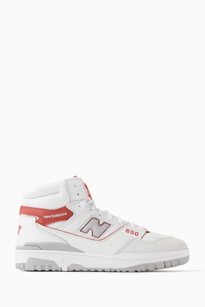 

650 Hi-top Sneakers in Leather & Suede, White