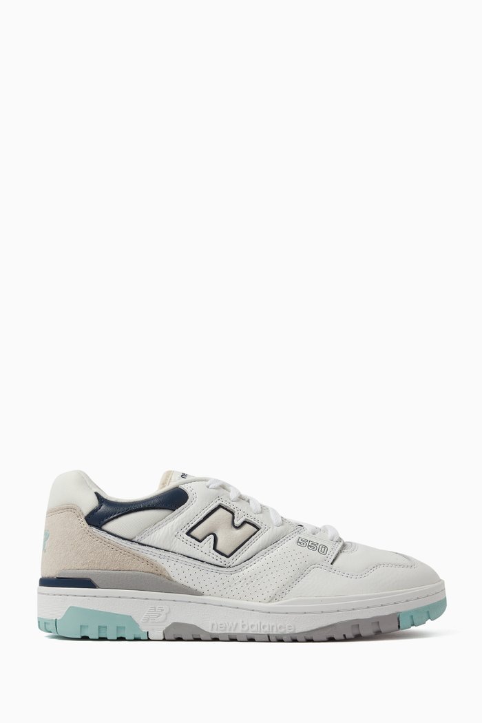 BB550 Sneakers in Leather, White