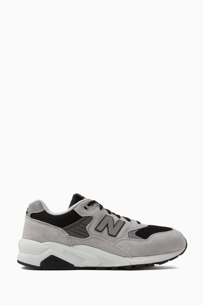 

580 Sneakers in Suede Leather and Mesh, Grey