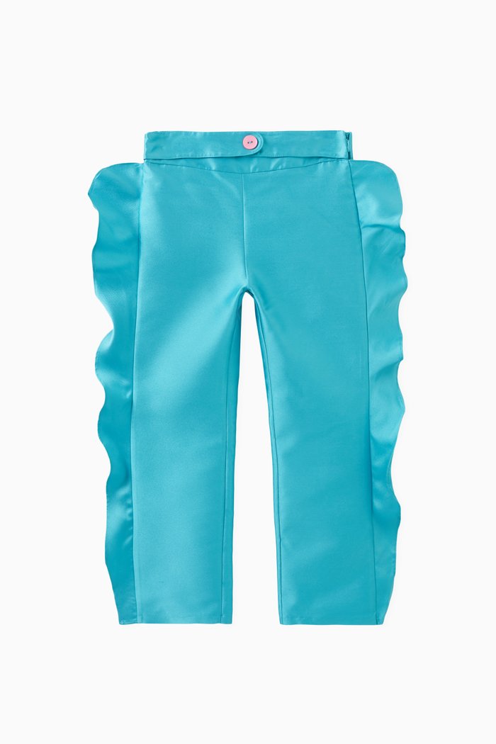 

Ruffle Detail Trousers, Blue