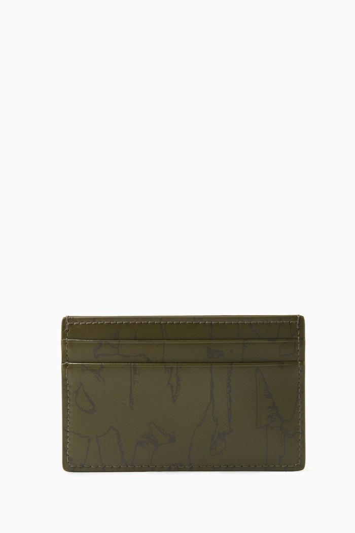 

Graffiti Card Holder in Leather, Brown
