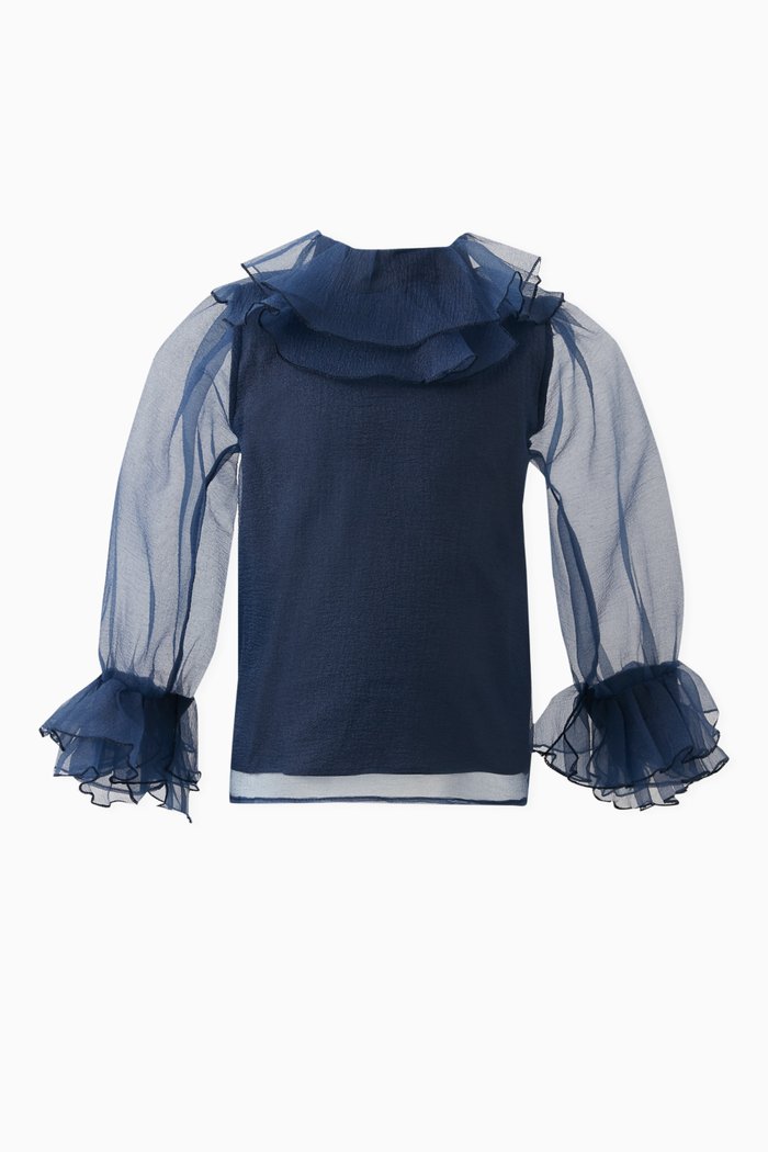 

Ruffle Detail Blouse, Blue