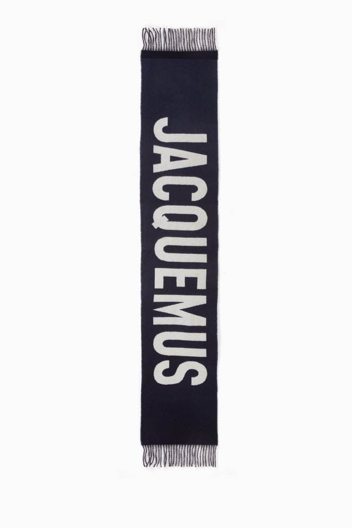 

Logo Scarf in Wool, Blue