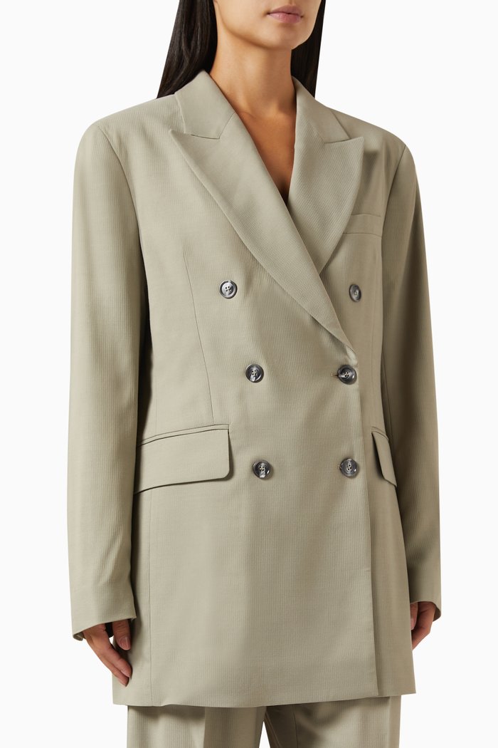 

Herringbone Oversized Jacket in Wool-blend, Grey