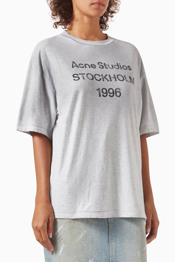 

1996 Logo Stamp T-shirt in Organic Cotton, Grey