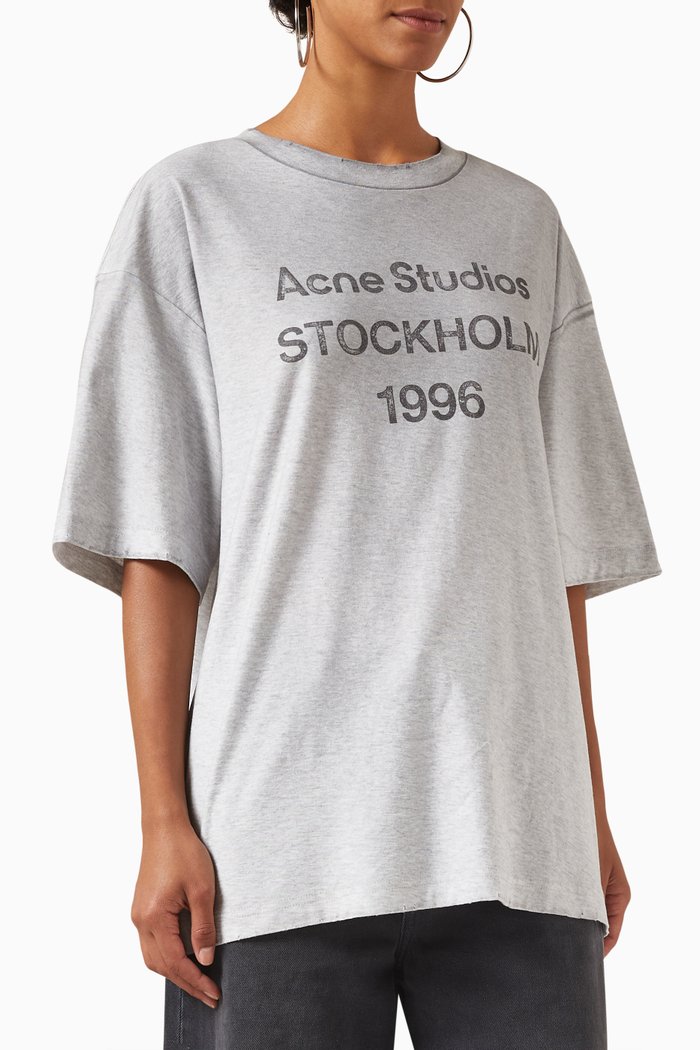 

1996 Logo Stamp T-shirt in Organic Cotton, Grey