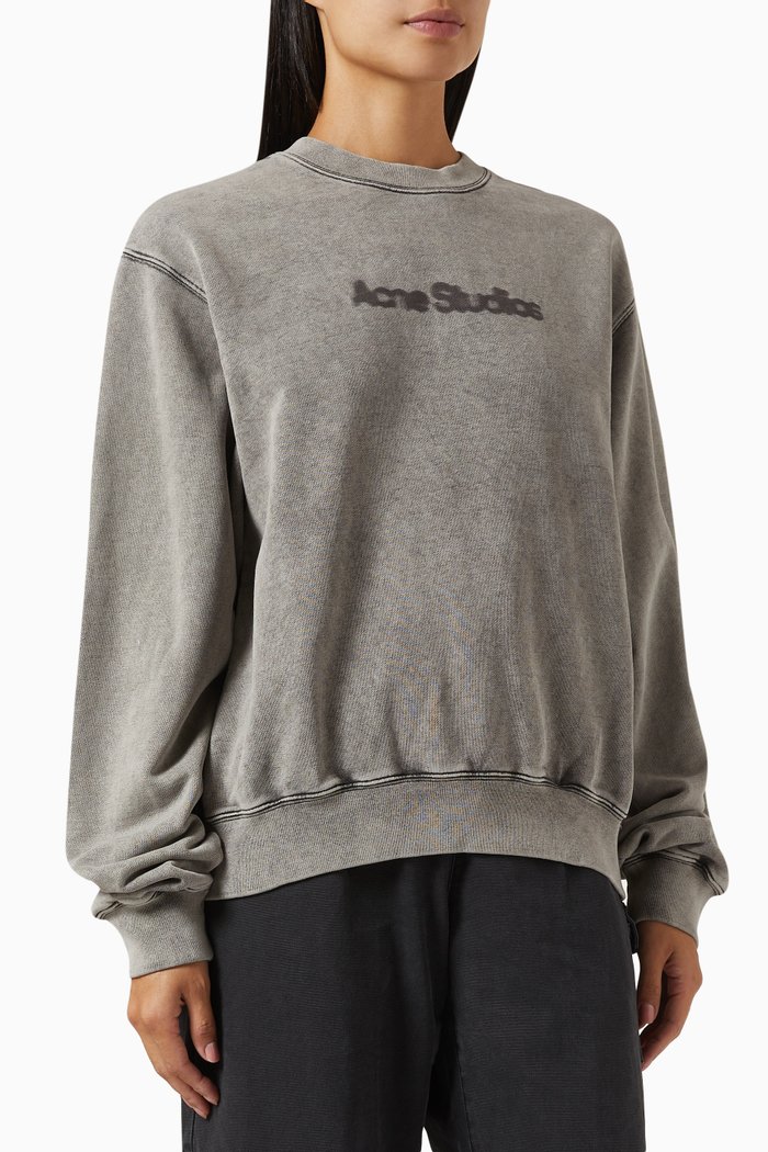 

Blurred Logo Sweatshirt in Cotton-fleece, Grey