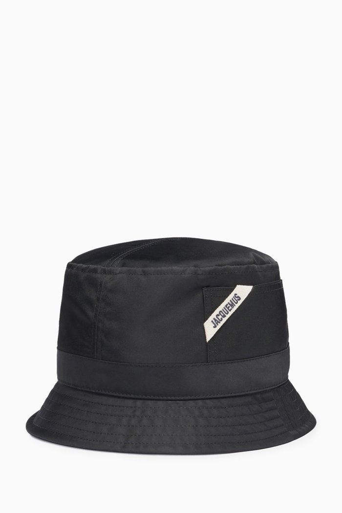 Le bob Ovalie Bucket Hat in Nylon, Black