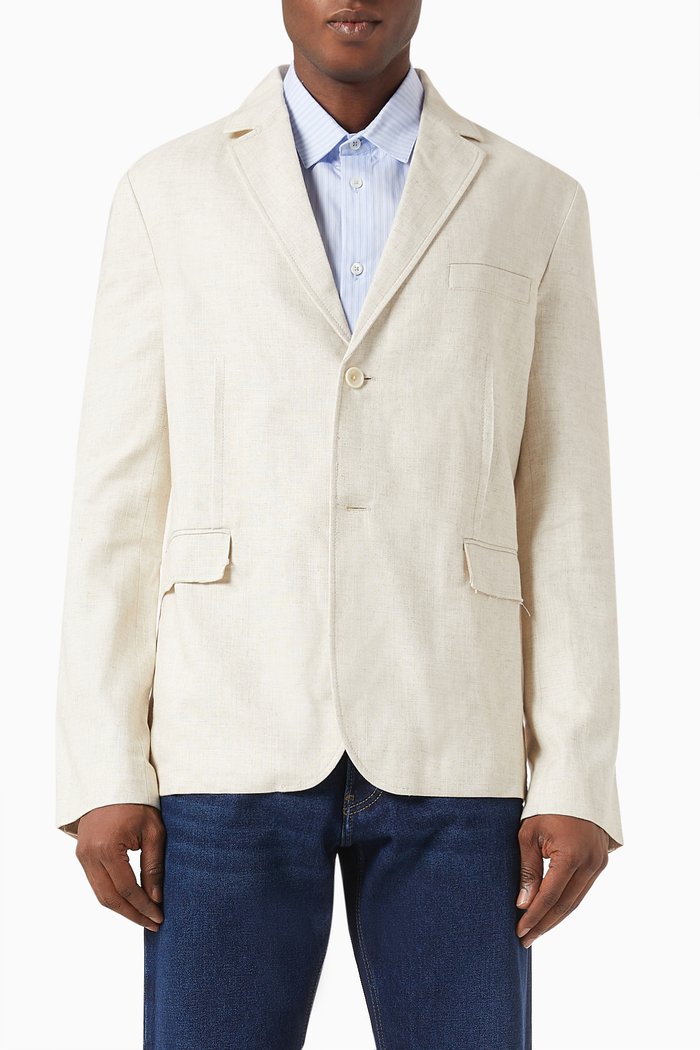 

La Veste Disgreghi Deconstructed Jacket in Viscose Blend, Neutral