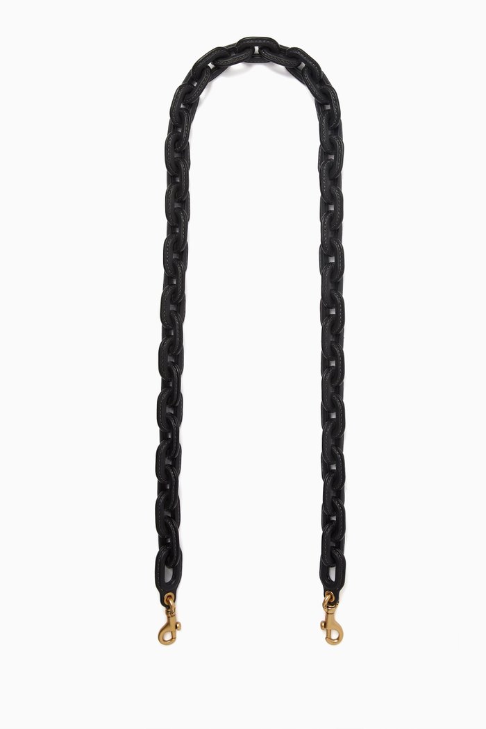 

Covered Chain Strap in Leather, Black
